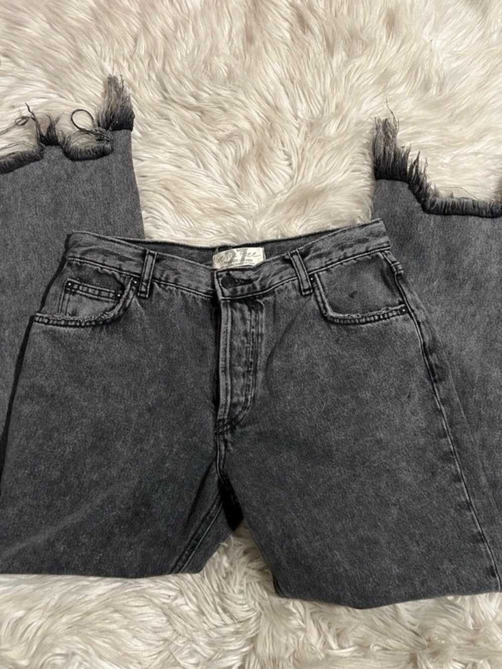 Free People Maggie Straight Distressed Jeans.